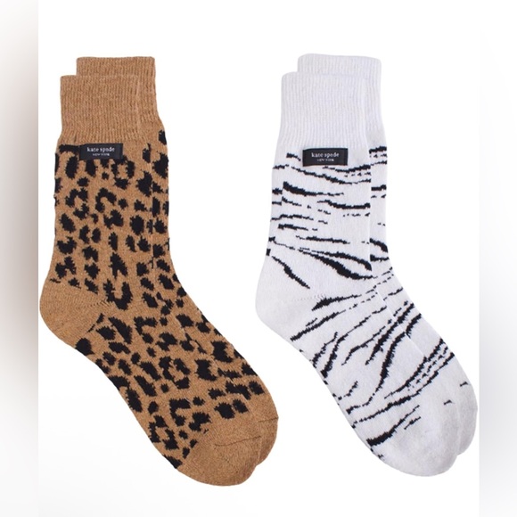 Kate Spade Animal Print Socks (2 Pack) - Picture 2 of 3